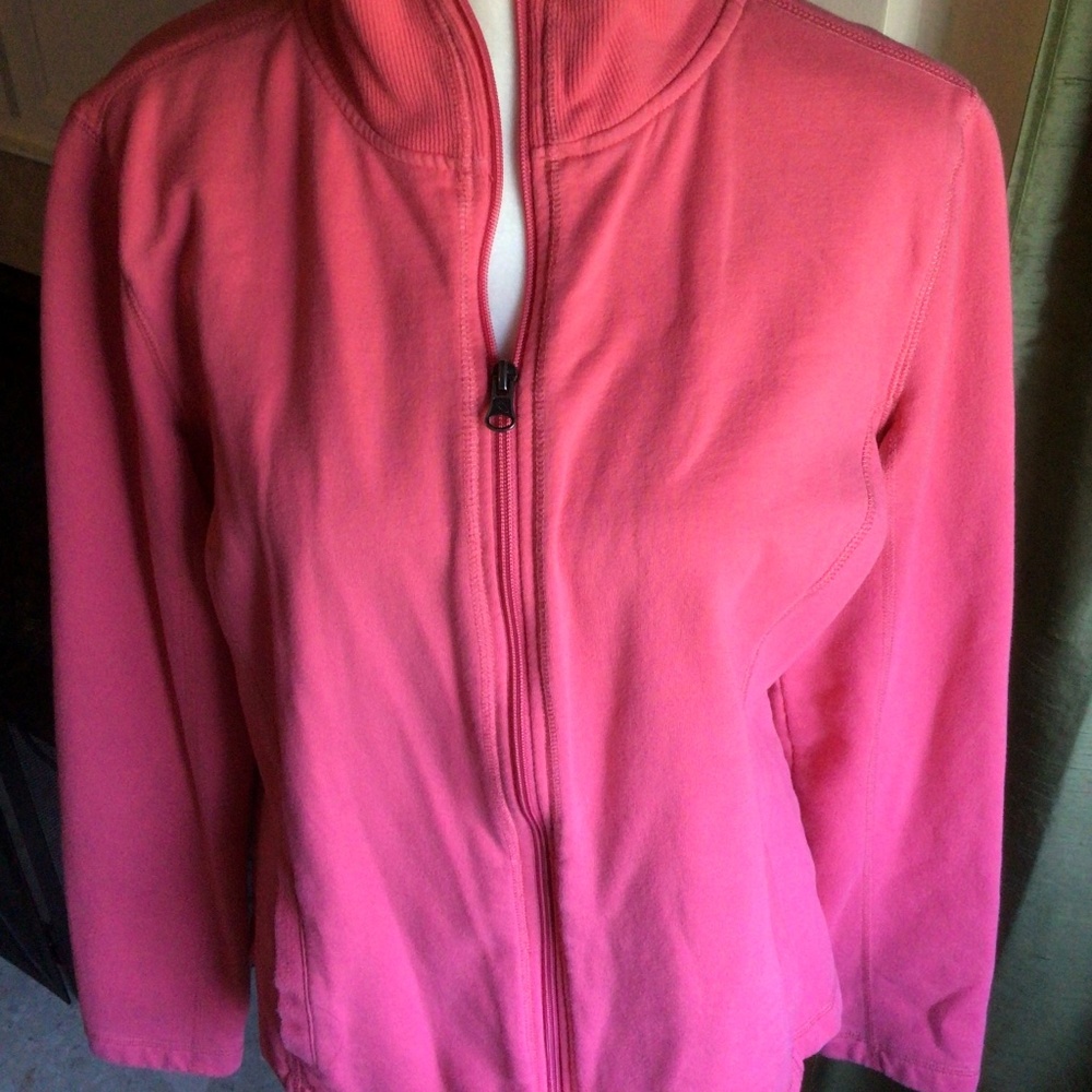 Tek gear pink zip up sweatshirt size large